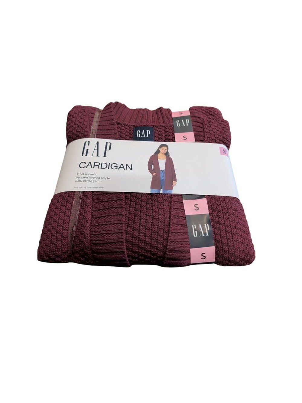 Gap Women's Long Sleeve Cardigan Red Burgundy Size S - Picture 1 of 4